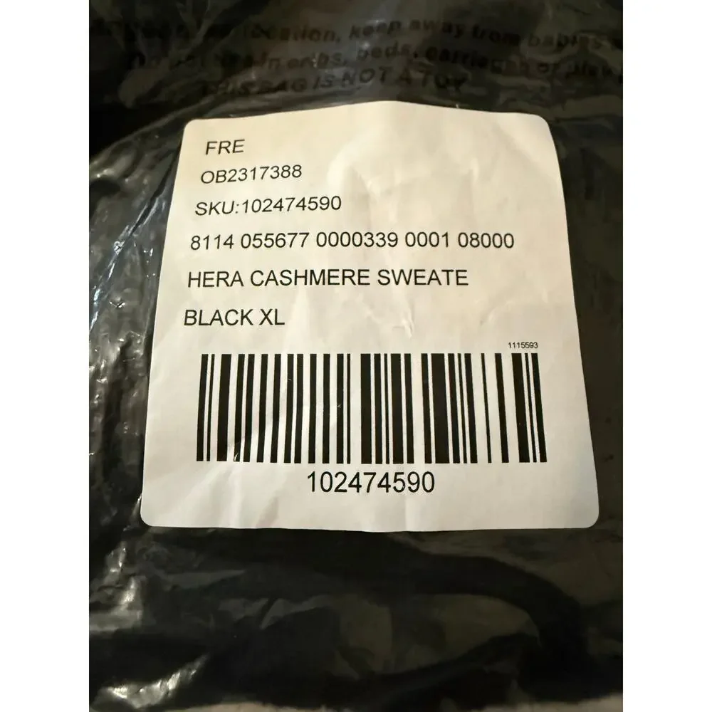 Free People Hera Black Cashmere Pointelle Sweater Sz XL NWT - Picture 6 of 6